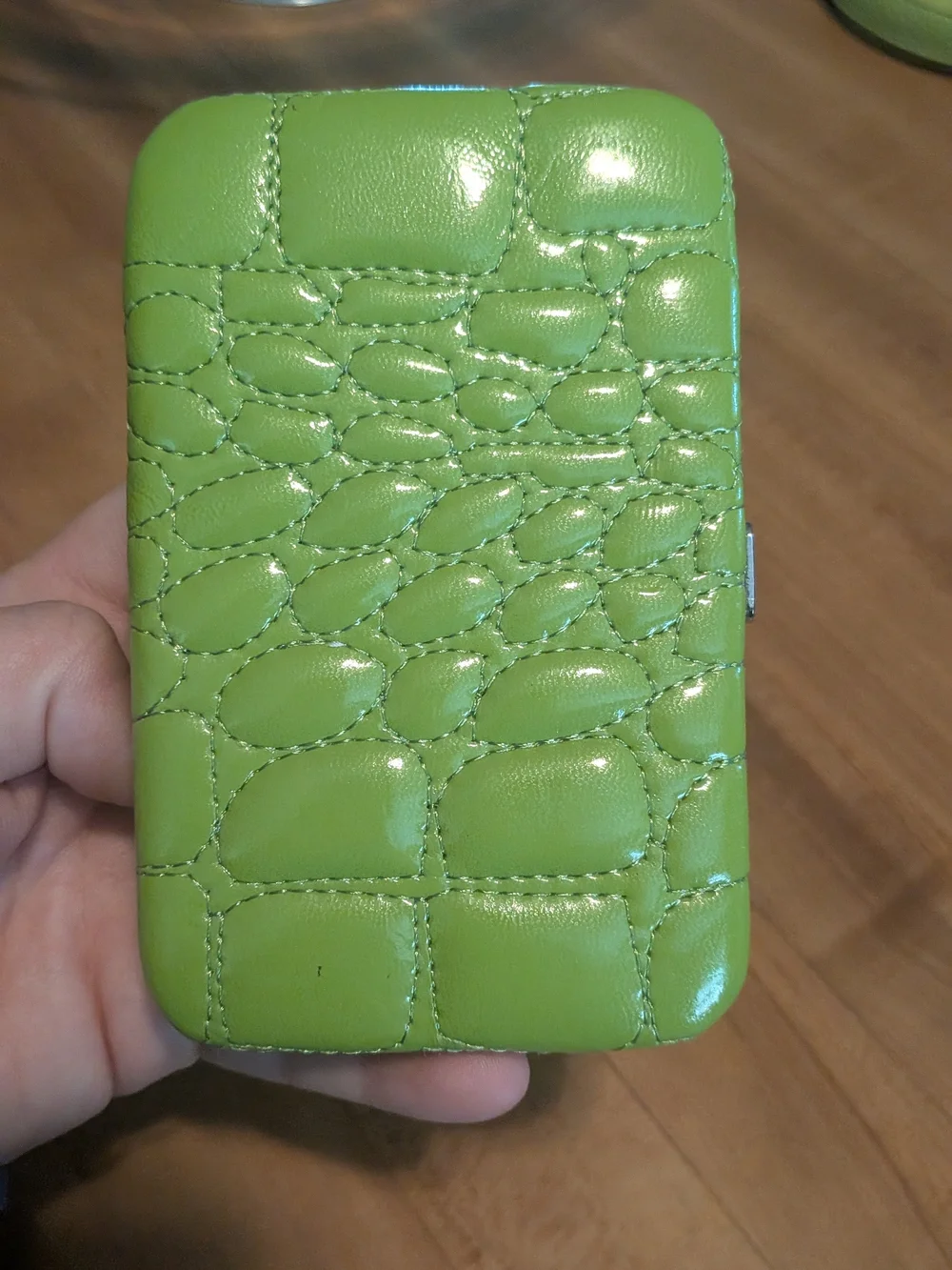 Kristine Accessories Green Quilted Kiss-Lock Wallet